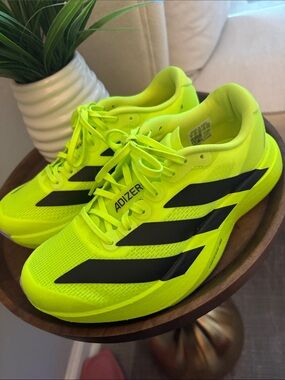 adidas Adizero Boy’s Running Shoes - Neon Yellow/Black